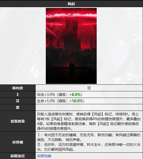 无期迷途风起烙印有什么属性 风起烙印图鉴图2